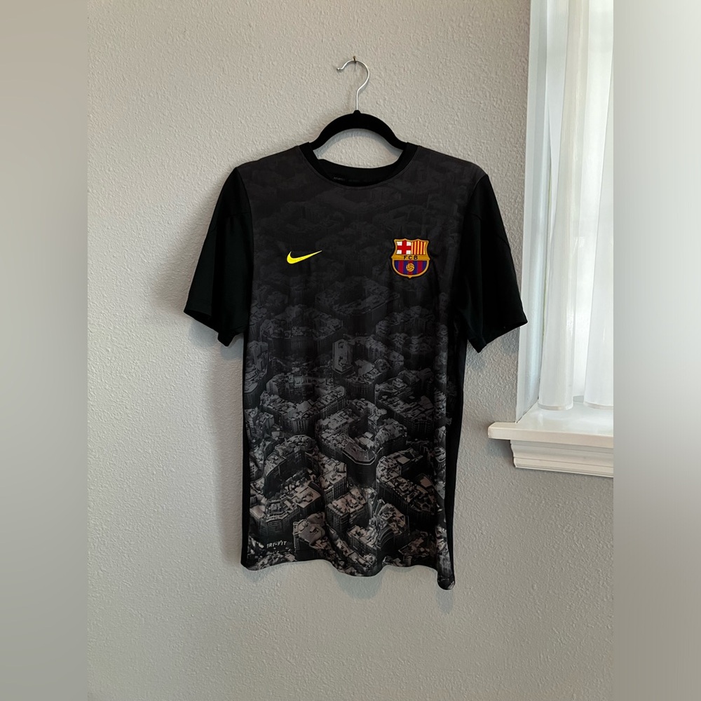 Nike Black and Gray Barcelona Jersey